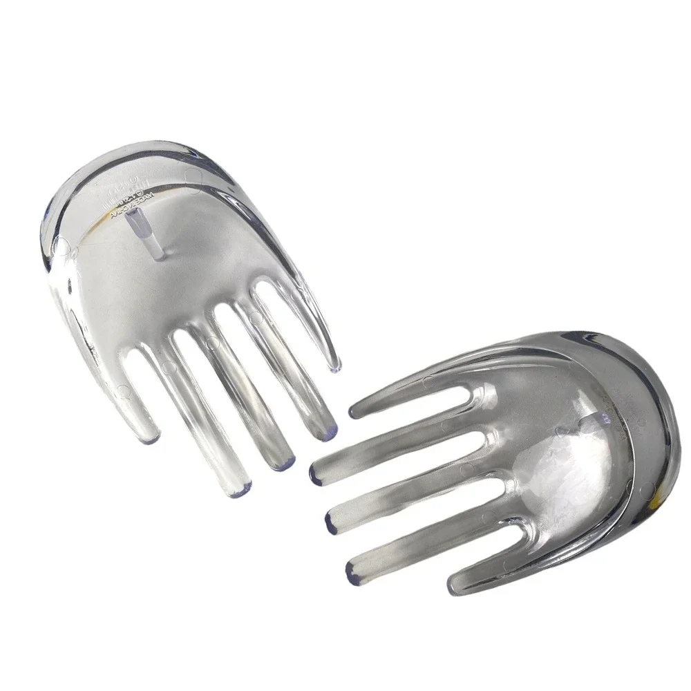 J.S.N.Y Clear Lucite Hand Shaped‎ Salad Servers Set of 2 Vintage Style F72Q